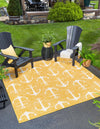 Unique Loom Outdoor Coastal T-KZOD20 Yellow Area Rug Square Lifestyle Image