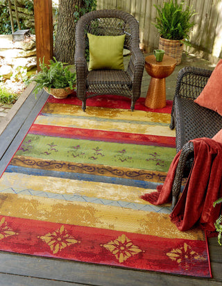 Unique Loom Outdoor Modern OWE-EDEN-120 Multi Area Rug Rectangle Lifestyle Image Feature