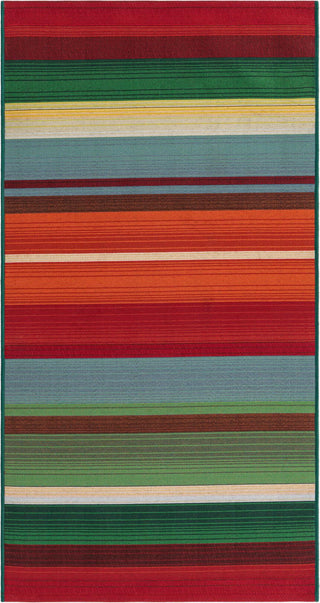 Unique Loom Outdoor Modern OWE-EDEN-194 Multi Area Rug Runner Top-down Image