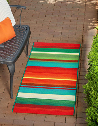 Unique Loom Outdoor Modern OWE-EDEN-194 Multi Area Rug Runner Lifestyle Image