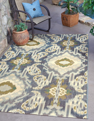 Unique Loom Outdoor Modern OWE-EDEN-20 Blue Area Rug Rectangle Lifestyle Image Feature