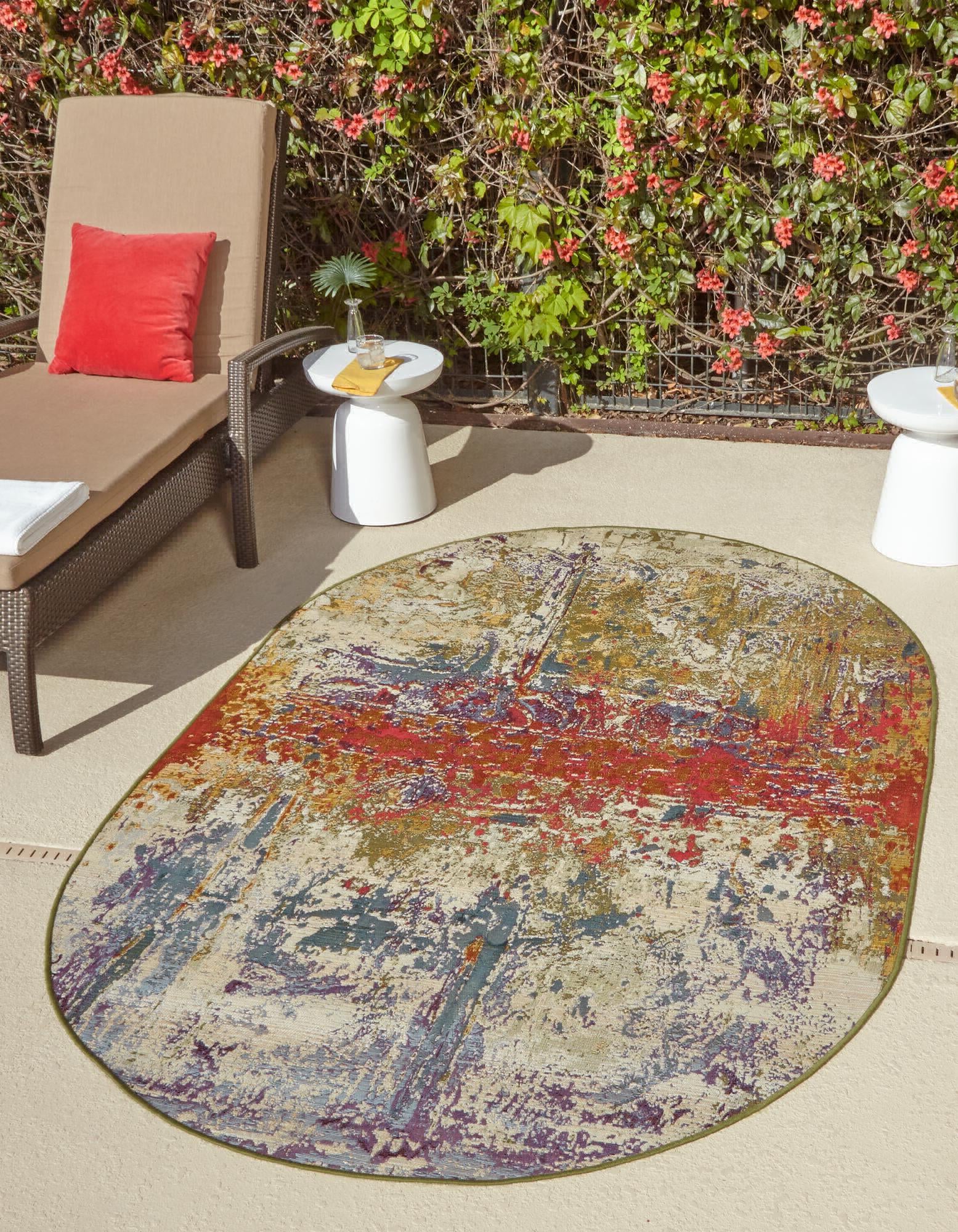 Unique Loom Outdoor Modern OWE-EDEN-201 Multi Area Rug