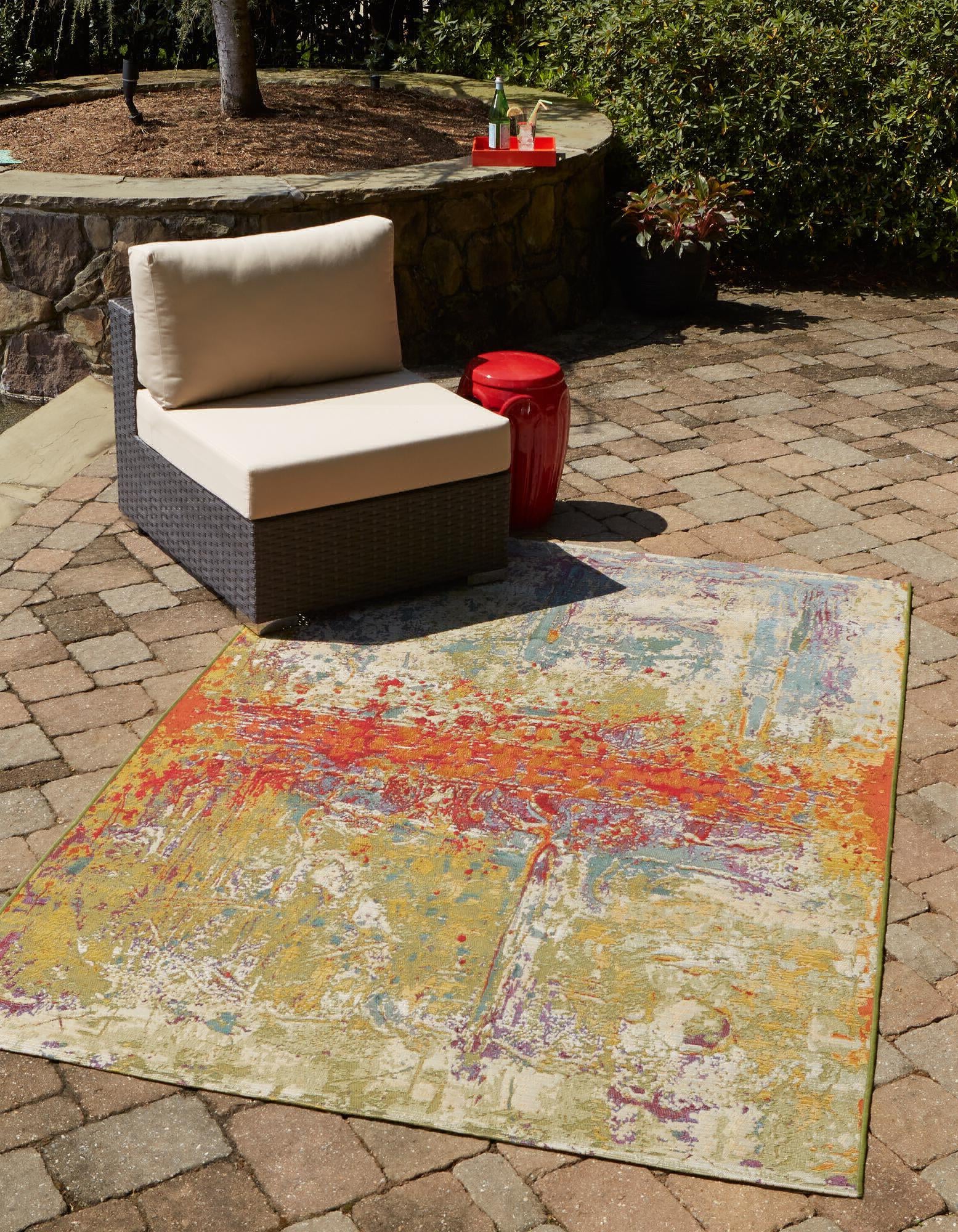 Unique Loom Outdoor Modern OWE-EDEN-201 Multi Area Rug