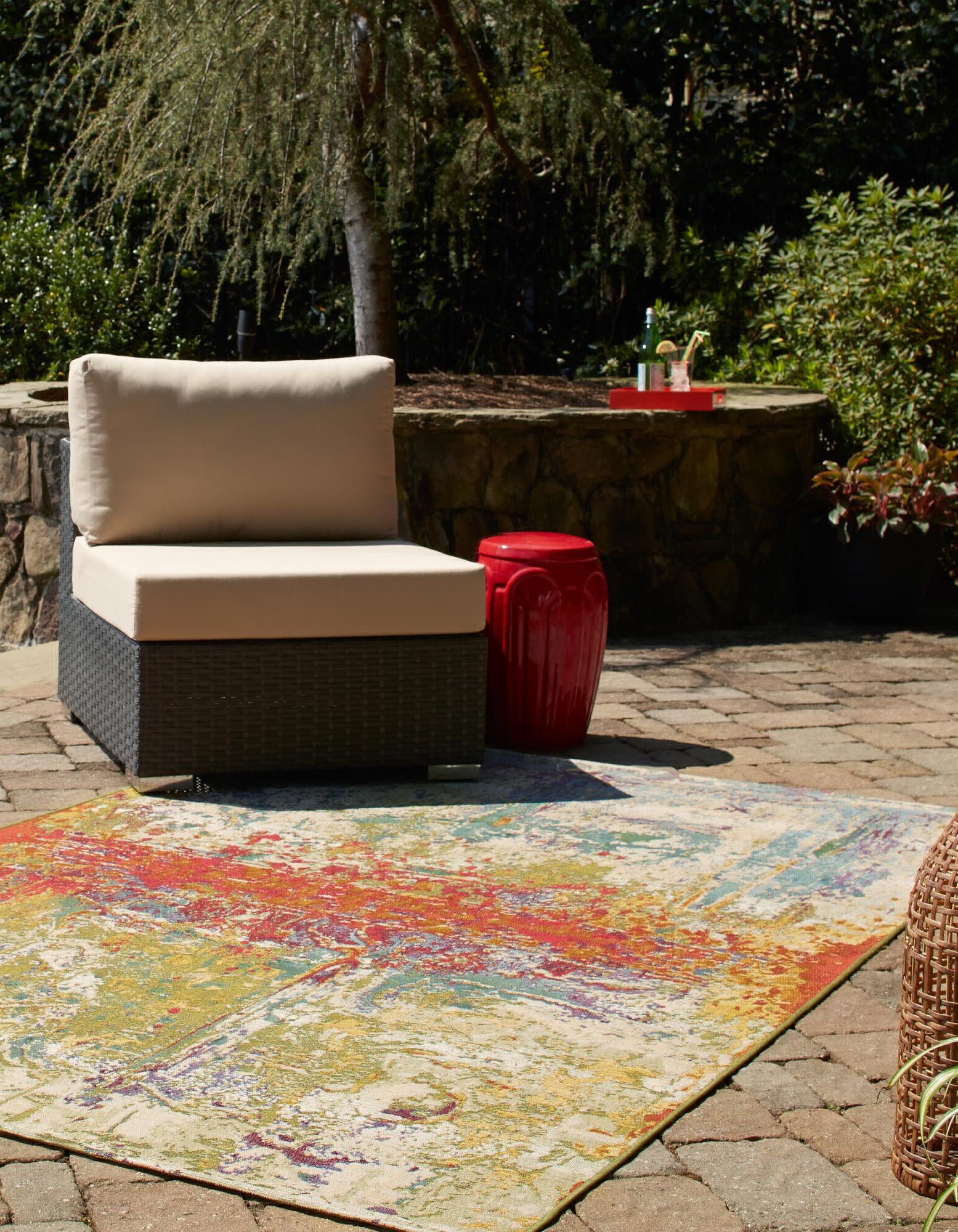 Unique Loom Outdoor Modern OWE-EDEN-201 Multi Area Rug