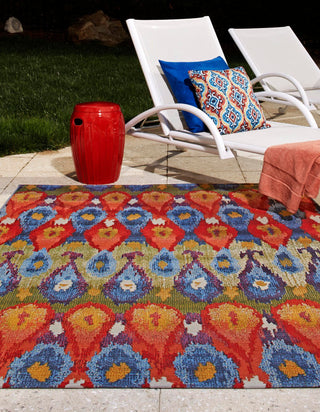 Unique Loom Outdoor Modern OWE-EDEN-229 Multi Area Rug Rectangle Lifestyle Image