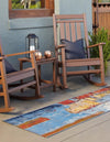 Unique Loom Outdoor Modern OWE-EDEN-24 Multi Area Rug Runner Lifestyle Image