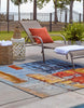 Unique Loom Outdoor Modern OWE-EDEN-24 Multi Area Rug Square Lifestyle Image