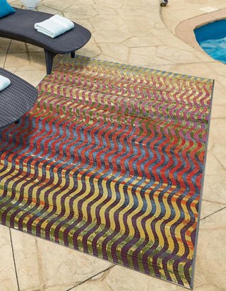 Unique Loom Outdoor Modern OWE-EDEN-26 Multi Area Rug Rectangle Lifestyle Image Feature