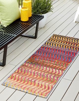 Unique Loom Outdoor Modern OWE-EDEN-26 Multi Area Rug Runner Lifestyle Image