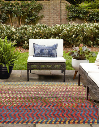 Unique Loom Outdoor Modern OWE-EDEN-26 Multi Area Rug Square Lifestyle Image