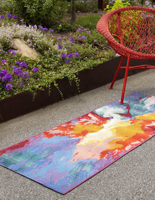 Unique Loom Outdoor Modern OWE-EDEN-289 Multi Area Rug Runner Lifestyle Image