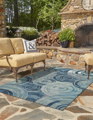 Unique Loom Outdoor Modern OWE-EDEN-320 Light Blue Area Rug Rectangle Lifestyle Image Feature