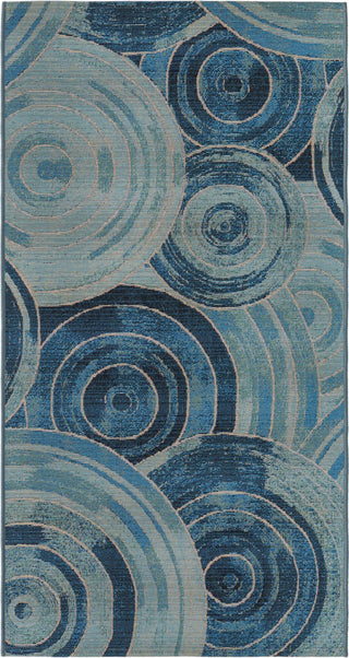 Unique Loom Outdoor Modern OWE-EDEN-320 Light Blue Area Rug Runner Top-down Image