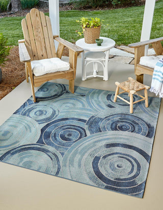 Unique Loom Outdoor Modern OWE-EDEN-320 Light Blue Area Rug Square Lifestyle Image