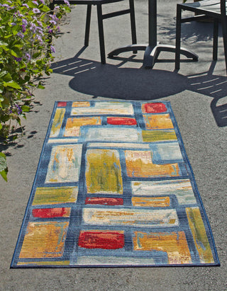 Unique Loom Outdoor Modern OWE-EDEN-322 Multi Area Rug Runner Lifestyle Image