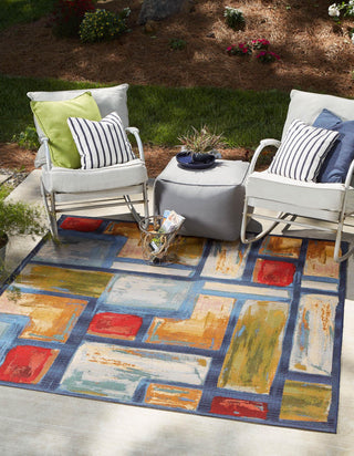 Unique Loom Outdoor Modern OWE-EDEN-322 Multi Area Rug Outdoor Scene Feature