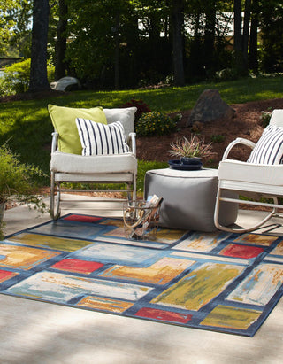 Unique Loom Outdoor Modern OWE-EDEN-322 Multi Area Rug Square Lifestyle Image