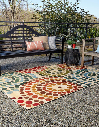 Unique Loom Outdoor Modern OWE-EDEN-325 Beige Area Rug Rectangle Lifestyle Image