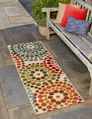 Unique Loom Outdoor Modern OWE-EDEN-325 Beige Area Rug Runner Lifestyle Image