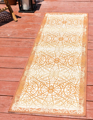 Unique Loom Outdoor Modern OWE-EDEN-326 Beige Area Rug Runner Lifestyle Image Feature