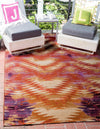 Unique Loom Outdoor Modern OWE-EDEN-4 Red Area Rug Rectangle Lifestyle Image Feature
