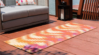 Unique Loom Outdoor Modern OWE-EDEN-4 Red Area Rug Runner Lifestyle Image