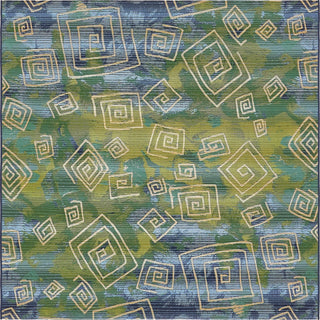 Unique Loom Outdoor Modern OWE-EDEN-5 Blue Area Rug Square Top-down Image