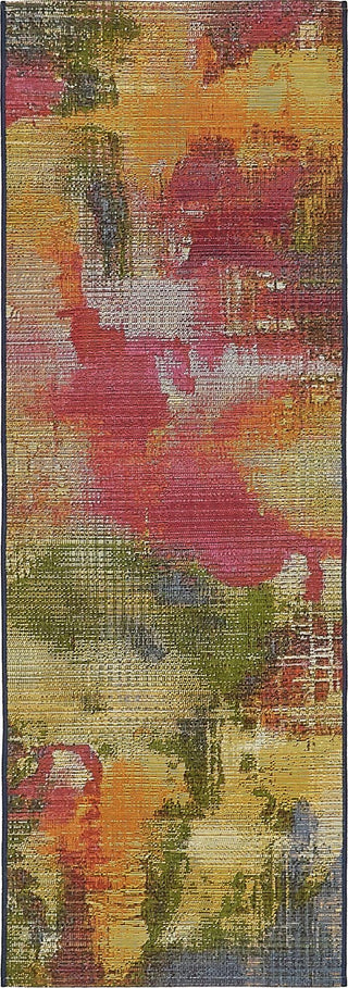 Unique Loom Outdoor Modern OWE-EDEN-94 Multi Area Rug Runner Top-down Image