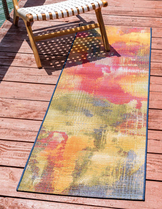 Unique Loom Outdoor Modern OWE-EDEN-94 Multi Area Rug Runner Lifestyle Image