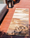 Unique Loom Outdoor Modern OWE-EDEN-98 Brown Area Rug Runner Lifestyle Image