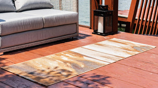 Unique Loom Outdoor Modern OWE-EDEN-98 Brown Area Rug Runner Lifestyle Image