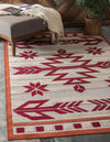 Unique Loom Outdoor Modern T-AHENK-LAGOS-F018A Burgundy Area Rug Rectangle Lifestyle Image Feature