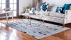 Unique Loom Outdoor Modern T-AHENK-LAGOS-F779A Gray Area Rug Rectangle Lifestyle Image