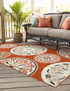Unique Loom Outdoor Modern T-AHENK-LAGOS-F830 Terracotta Area Rug Rectangle Lifestyle Image