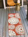 Unique Loom Outdoor Modern T-AHENK-LAGOS-F830 Terracotta Area Rug Runner Lifestyle Image