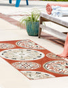 Unique Loom Outdoor Modern T-AHENK-LAGOS-F830 Terracotta Area Rug Runner Lifestyle Image