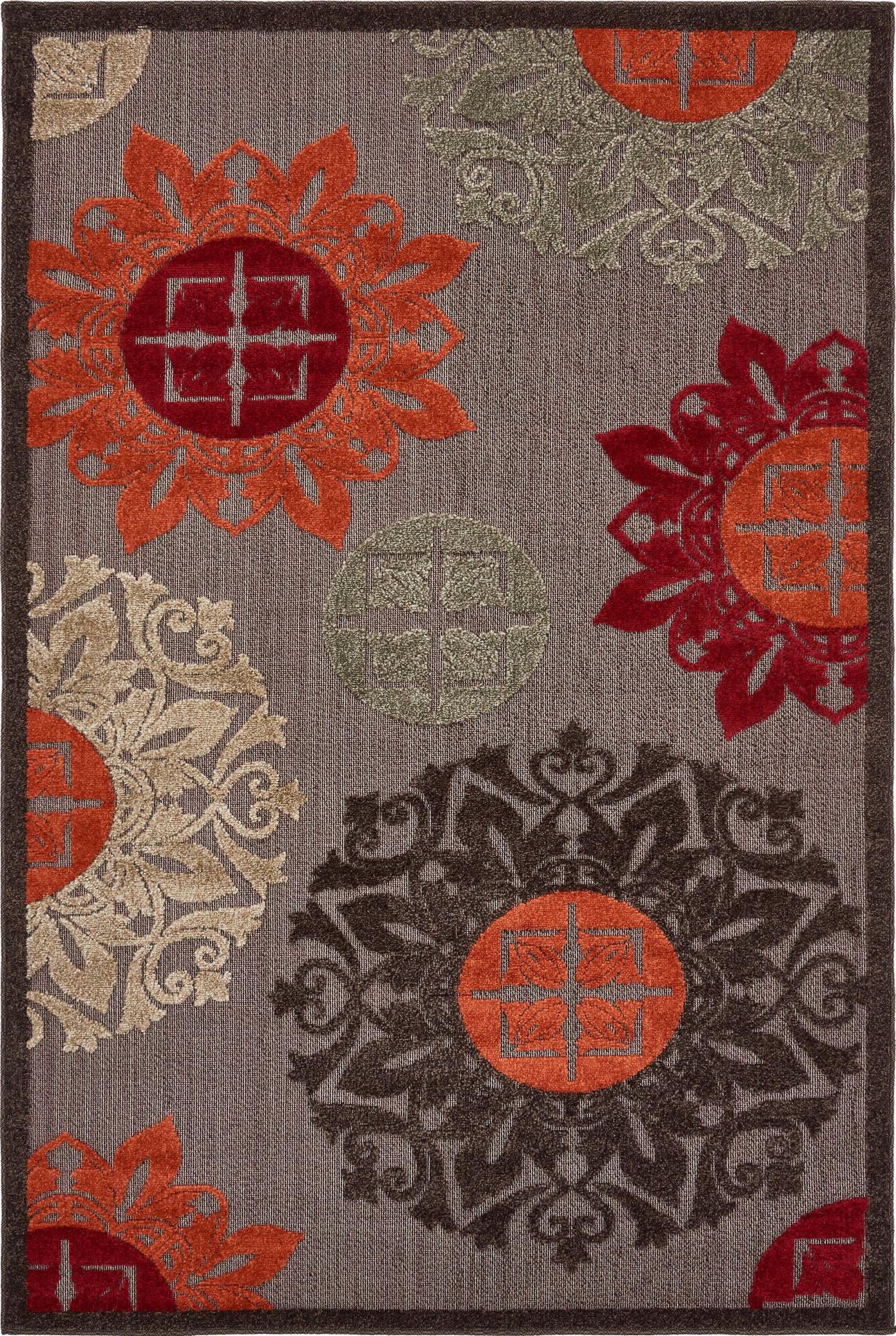 Unique Loom Outdoor Modern T-AHENK-LAGOS-F838A Brown Area Rug main image