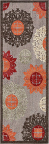 Unique Loom Outdoor Modern T-AHENK-LAGOS-F838A Brown Area Rug Runner Top-down Image