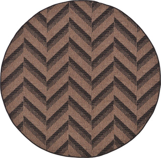 Unique Loom Outdoor Modern T-KOZA-K3014A Brown Area Rug Round Lifestyle Image