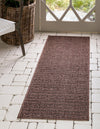 Unique Loom Outdoor Modern T-KOZA-K3030A Brown Area Rug Runner Lifestyle Image
