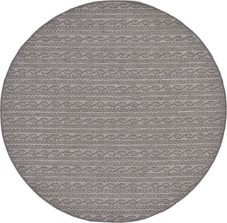 Unique Loom Outdoor Modern T-KOZA-K3030A Gray Area Rug Round Top-down Image