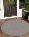 Unique Loom Outdoor Modern T-KOZA-K3030A Gray Area Rug Round Lifestyle Image
