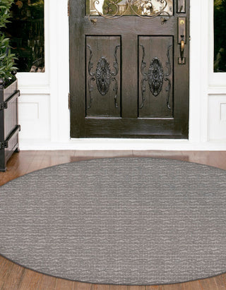 Unique Loom Outdoor Modern T-KOZA-K3030A Gray Area Rug Round Lifestyle Image