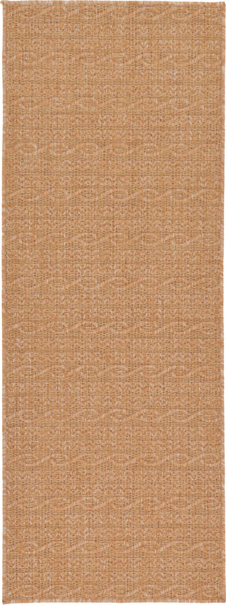 Unique Loom Outdoor Modern T-KOZA-K3030A Light Brown Area Rug Runner Top-down Image