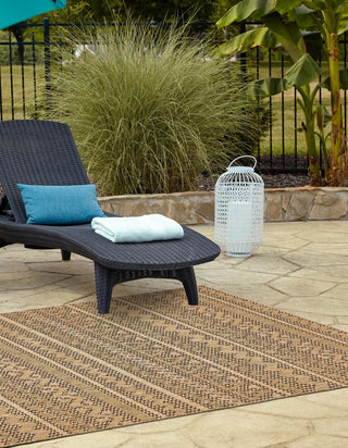 Unique Loom Outdoor Modern T-KOZA-K3078A Light Brown Area Rug Rectangle Lifestyle Image