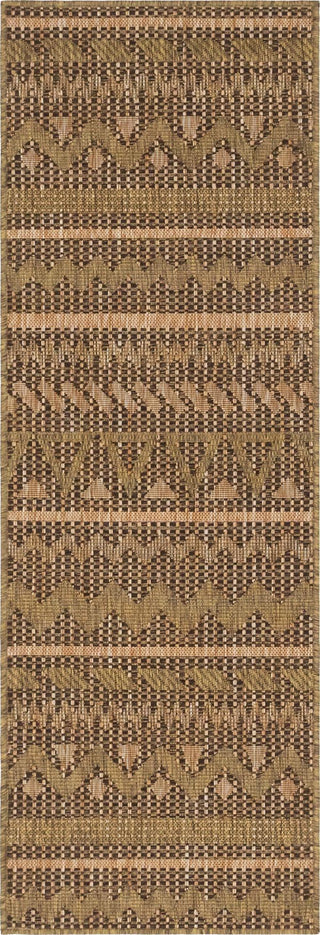 Unique Loom Outdoor Modern T-KOZA-K3078A Light Brown Area Rug Runner Lifestyle Image