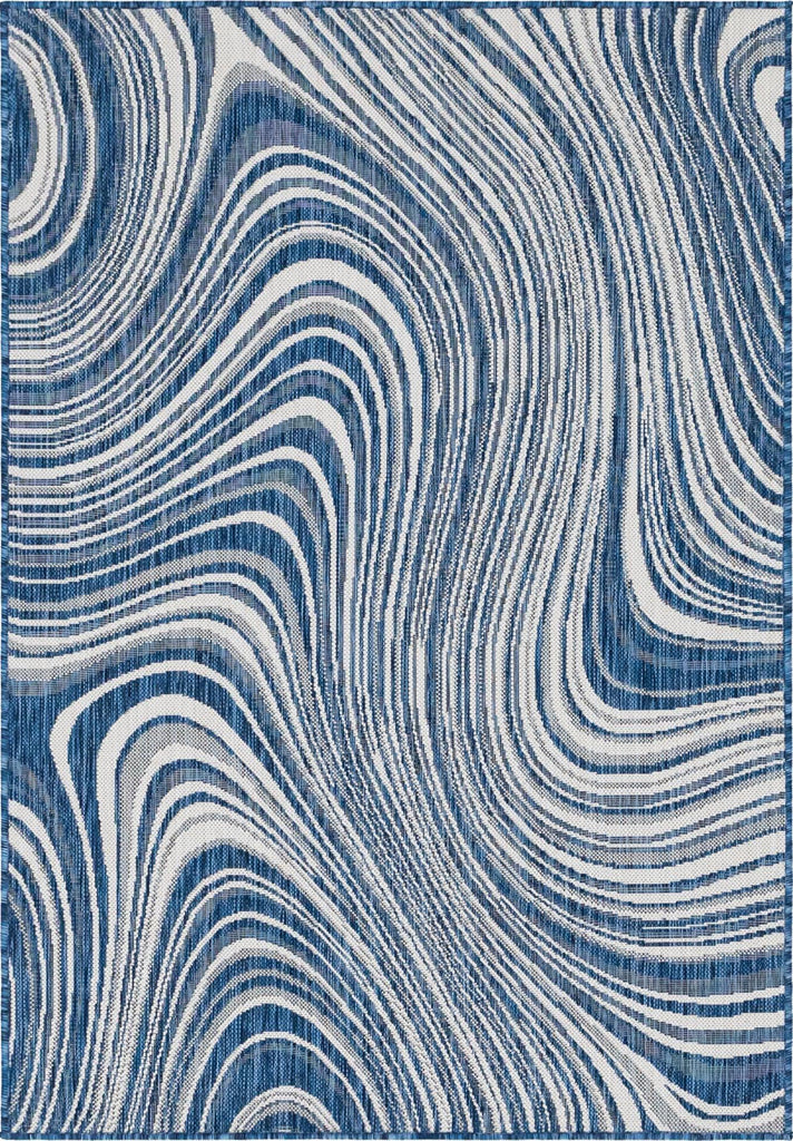 Unique Loom Outdoor Modern T-KZOD13 Blue Area Rug main image