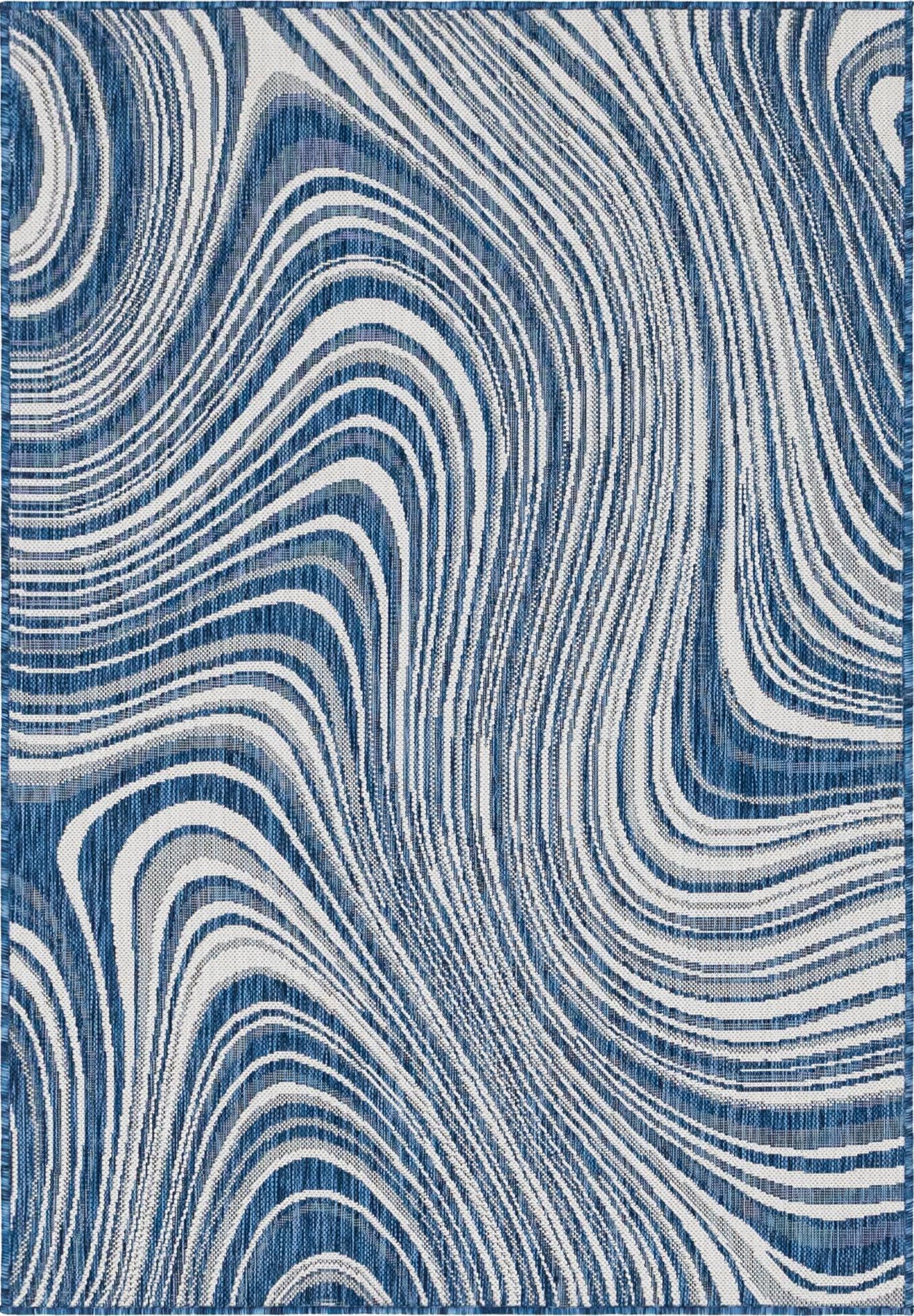 Unique Loom Outdoor Modern T-KZOD13 Blue Area Rug main image