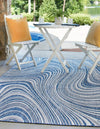 Unique Loom Outdoor Modern T-KZOD13 Blue Area Rug Rectangle Lifestyle Image