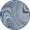Unique Loom Outdoor Modern T-KZOD13 Blue Area Rug Round Top-down Image
